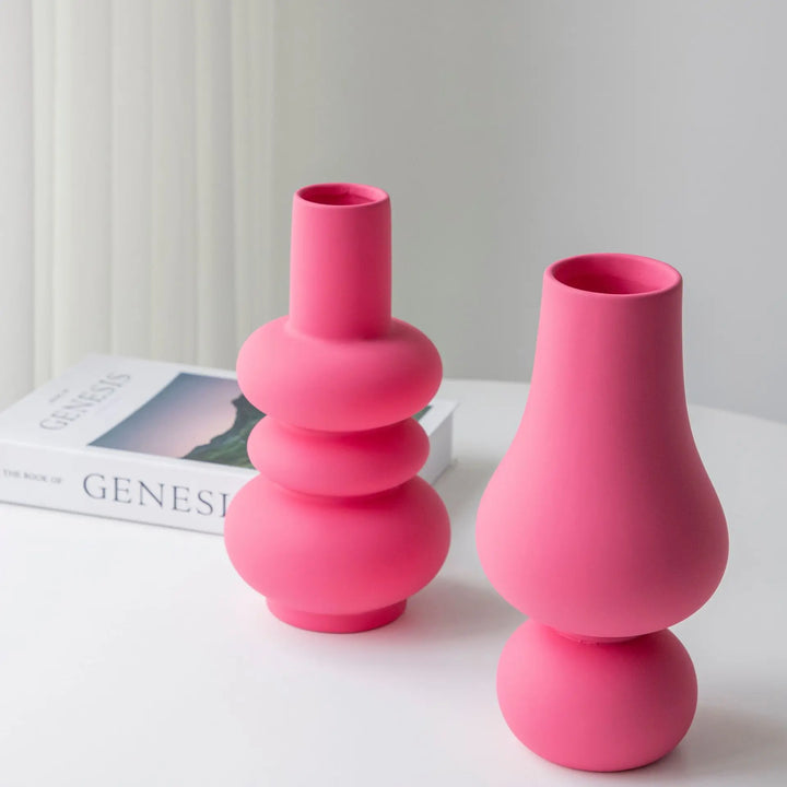 Livlig rosa keramikk vase | Skanto