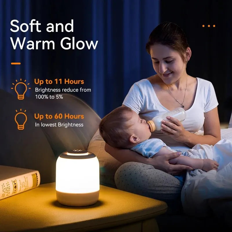 Skanto | LUMINA TOUCH LED Bordlampe | Bærbar & Dimbar | Berøringskontroll | For Soverom & Barnerom