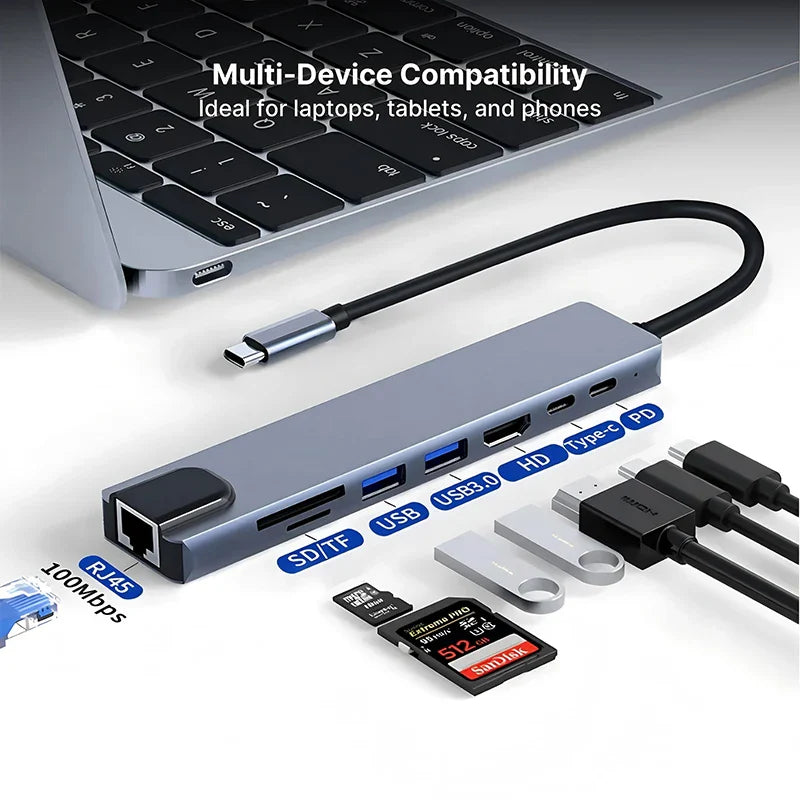 Skanto | Type C - USB Dockingstasjon Hub