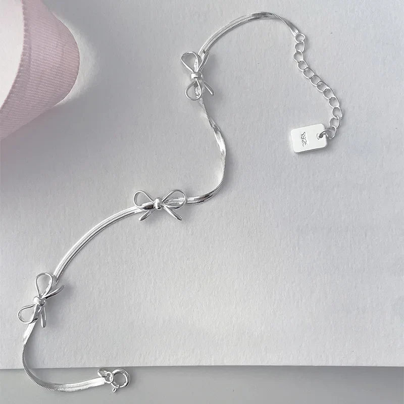 Skanto | Feminine Sløyfe Herringbone Halskjede og Armring