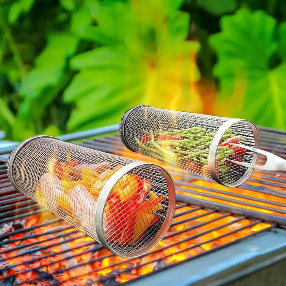 Skanto | GrillEnjoy 360° – Roterende BBQ-kurv for leirbål og grill