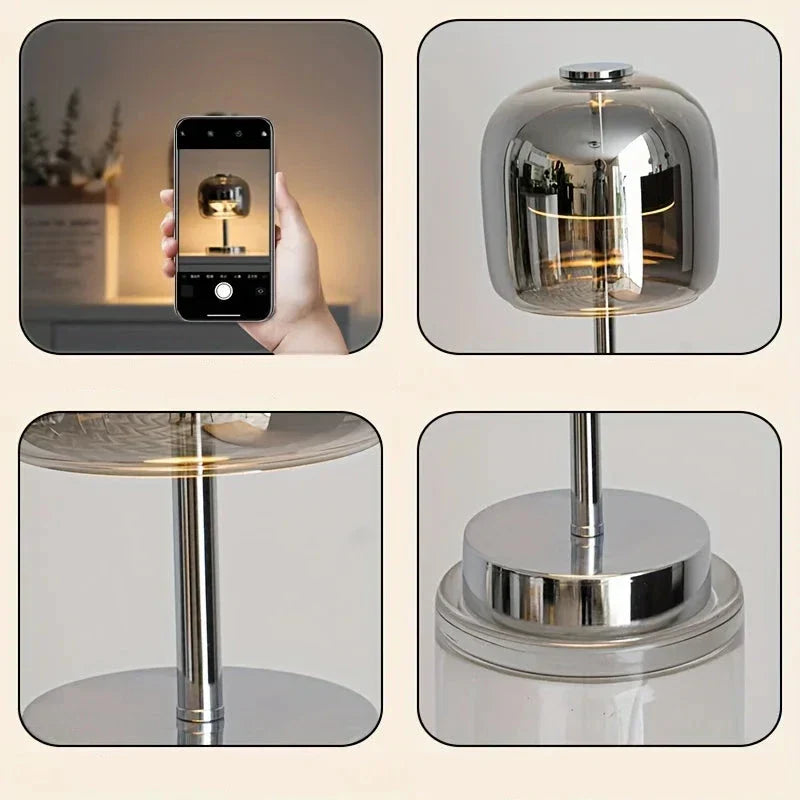 LumièreNord - Dekorativt Bordlampe i Glass med Rent Design
