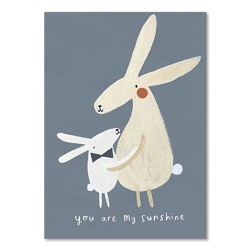 Cute Baby Animals Kids Room Wall Art Illustrations Fine Art Canvas Prints Goose Mouse Lion Polar Bear Posters For Baby Room Wall Decor | Skanto