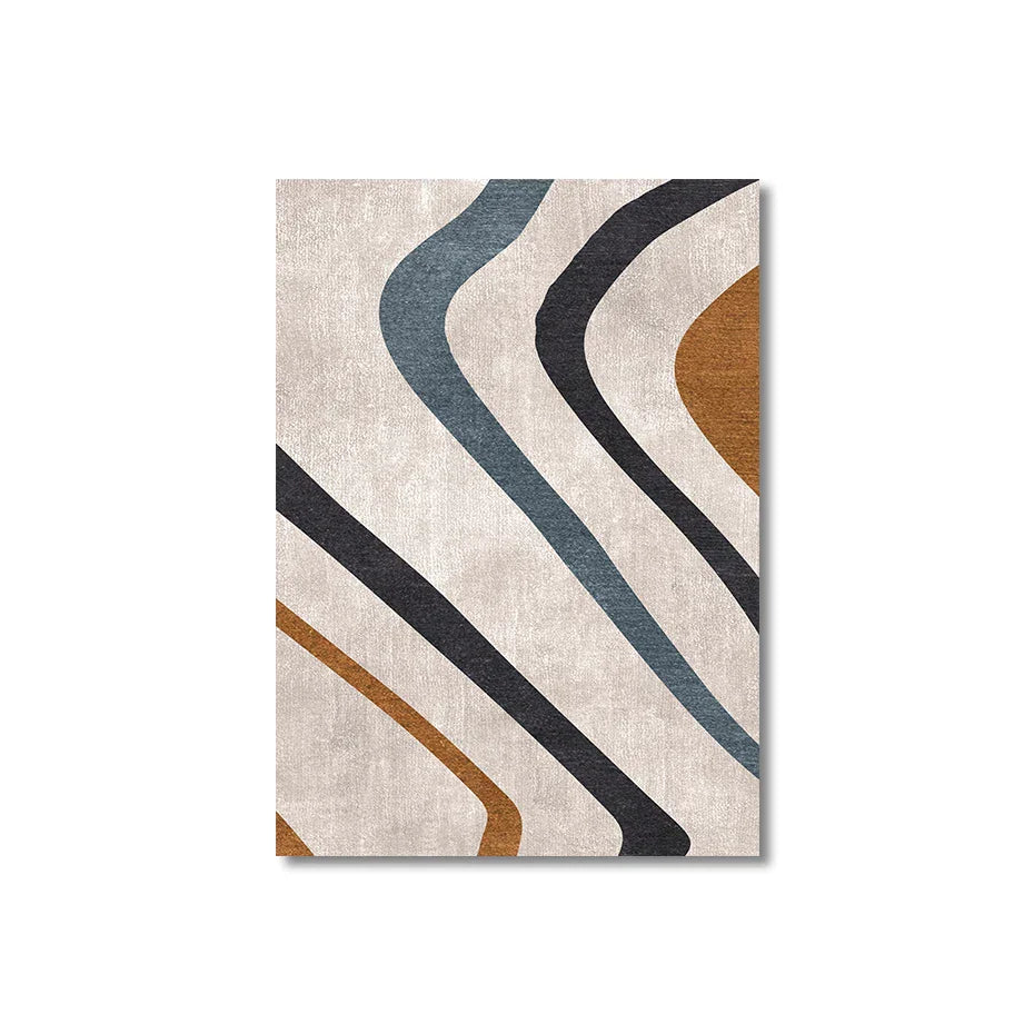 Flowing Lines Blue Beige Abstract Wall Art Fine Art Canvas Prints Pictures For Modern Living Room Dining Room Bedroom Art Decor | Skanto