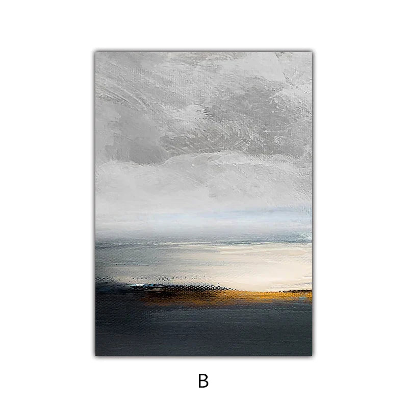 Sunset Lake Landscape Abstract Wall Art Fine Art Canvas Prints Pictures For Modern Apartment Living Room Home Office Art Decor | Skanto
