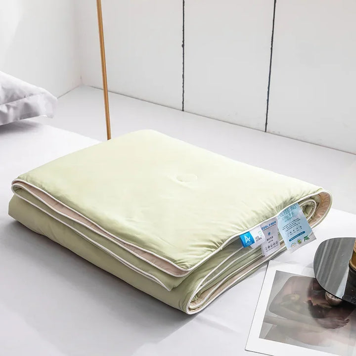 Air Condition Sommer Komforter — Ren Farge Is Silke Kjøleteppe, Lett & Glatt Twin/King Størrelse Quilt | Skanto