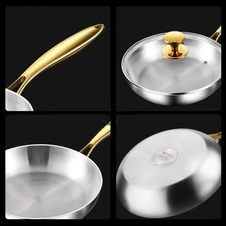 ChefSteel – Profesjonell Rustfritt Stål Stekepanne for Gass & Induksjon Skanto