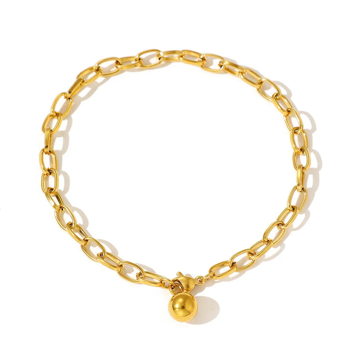 Skanto | Chunky Paperclip Quaste Ball Armbånd