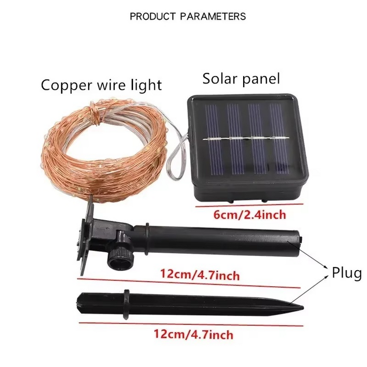 Skanto | Fortryllet Solar LED Hagebelysning – Kobbertråd