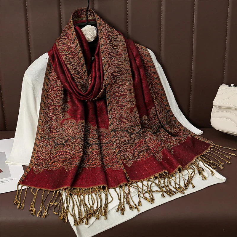 Skanto | Élégancea | Dame skjerf | Cashmere følelse | 70 × 190 cm | Luksus trykk & varm