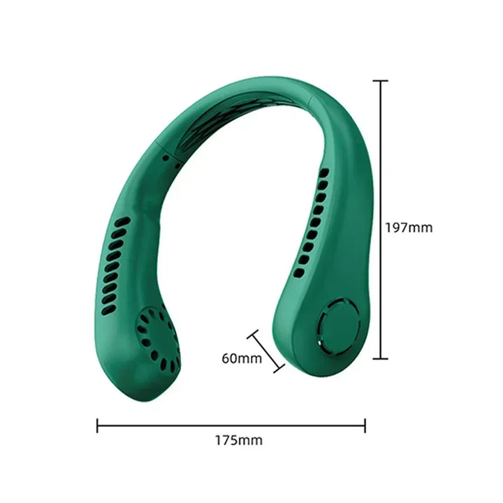 Bærbar mini nakkefan – Bærbar USB luftkjølt fan for sommer, utendørs sport, løping, reise, uten blader design | Skanto