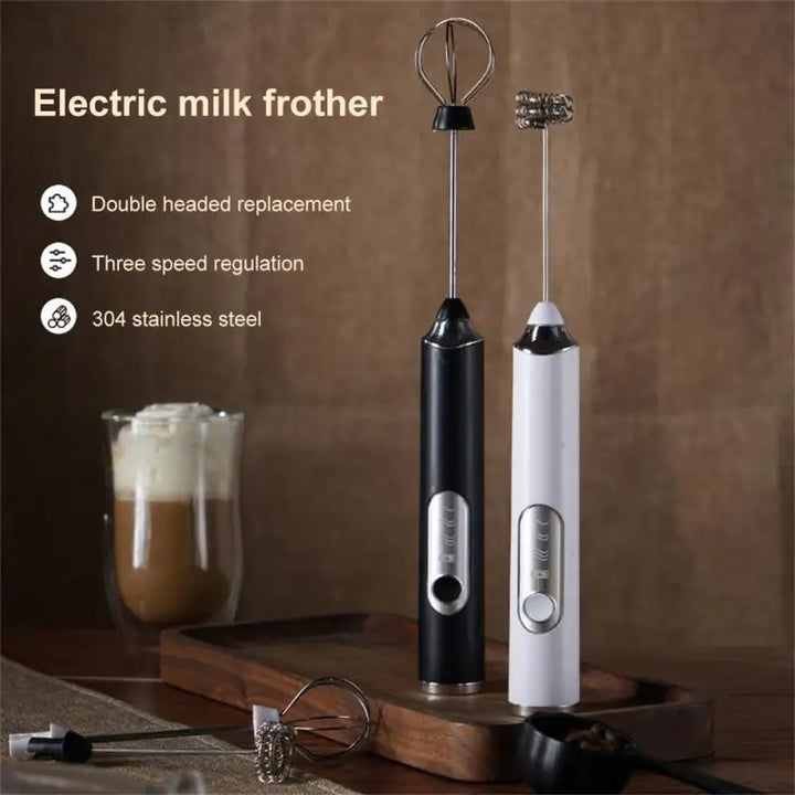Skanto | CREMIX Elektrisk Melkeskummer & Mixer | 3 Hastigheter | Dobbel Vedlegg Laget av Rustfritt Stål | USB Lading