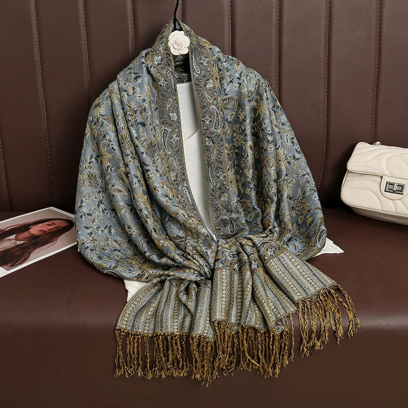 Skanto | Élégancea | Dame skjerf | Cashmere følelse | 70 × 190 cm | Luksus trykk & varm