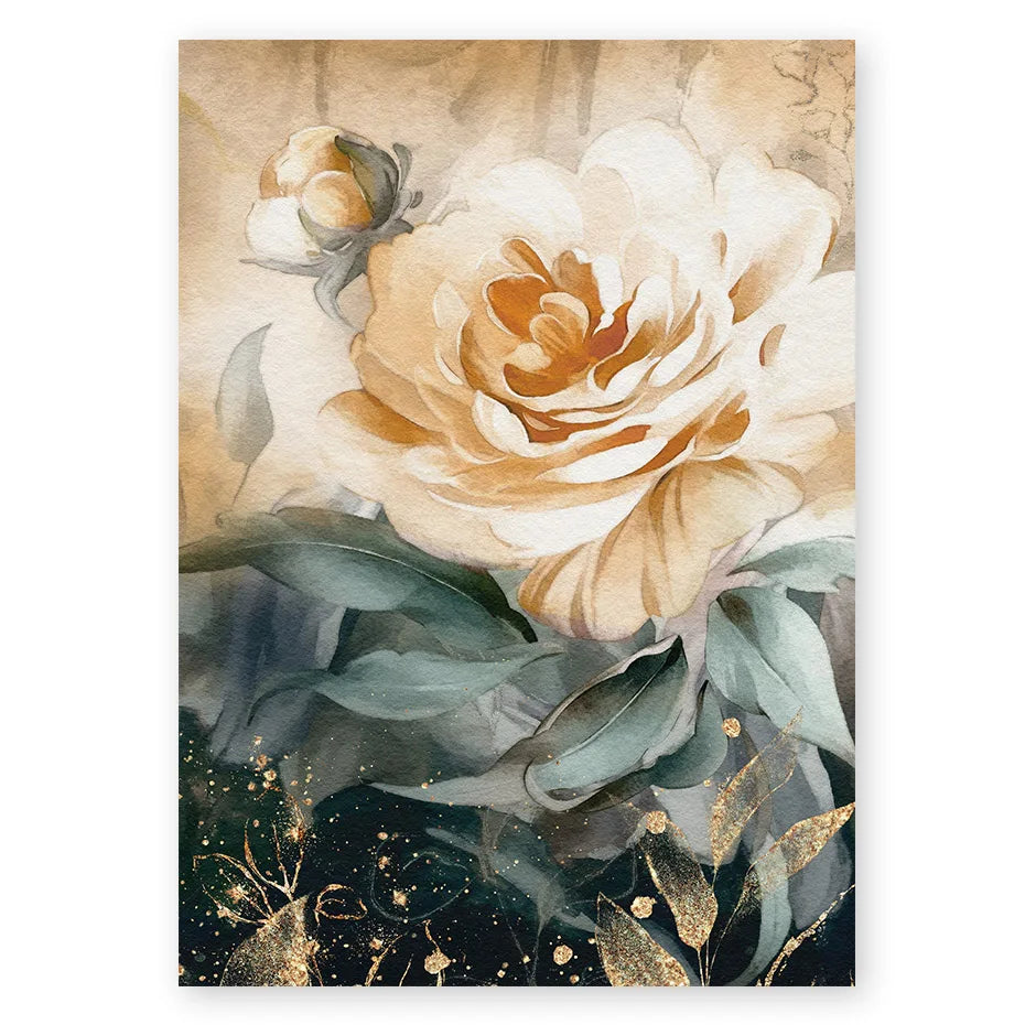 Serene Pastel Petals Floral Abstract Wall Art Fine Art Canvas Print Modern Botanical Pictures For Living Room Dining Room Art Decor | Skanto