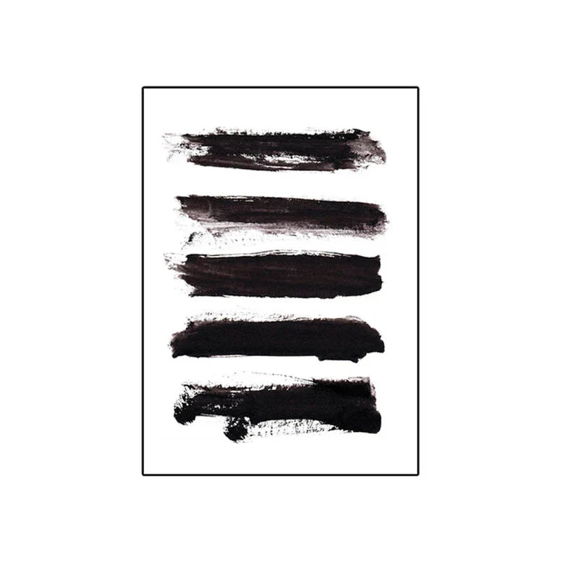 Black White Wall Art Minimalist Abstract Ink Brushstroke Fine Art Canvas Prints Posters Pictures For Living Room Home Office Art Decor | Skanto