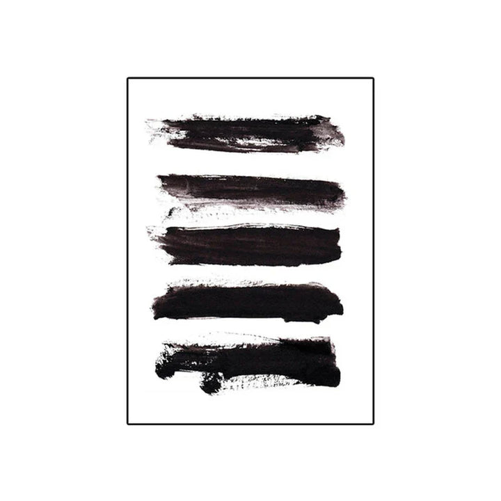 Black White Wall Art Minimalist Abstract Ink Brushstroke Fine Art Canvas Prints Posters Pictures For Living Room Home Office Art Decor | Skanto