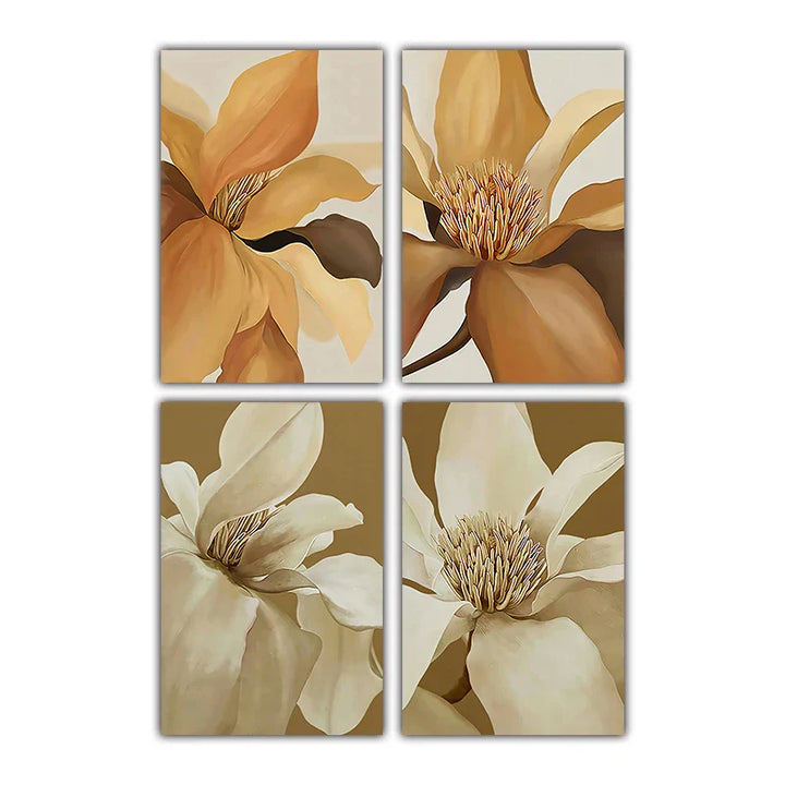 Large Abstract Floral Wall Art Fine Art Canvas Prints Modern Botanical Pictures For Living Dining Bedroom Art Decor | Skanto
