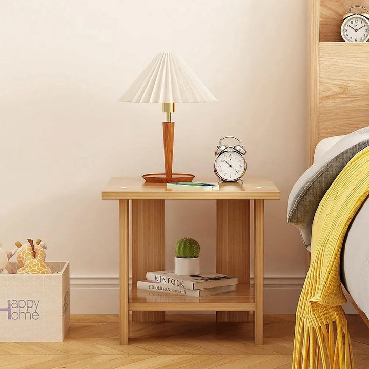 Skanto | Solid Tre Nachttbord med To Lag i Moderne Design