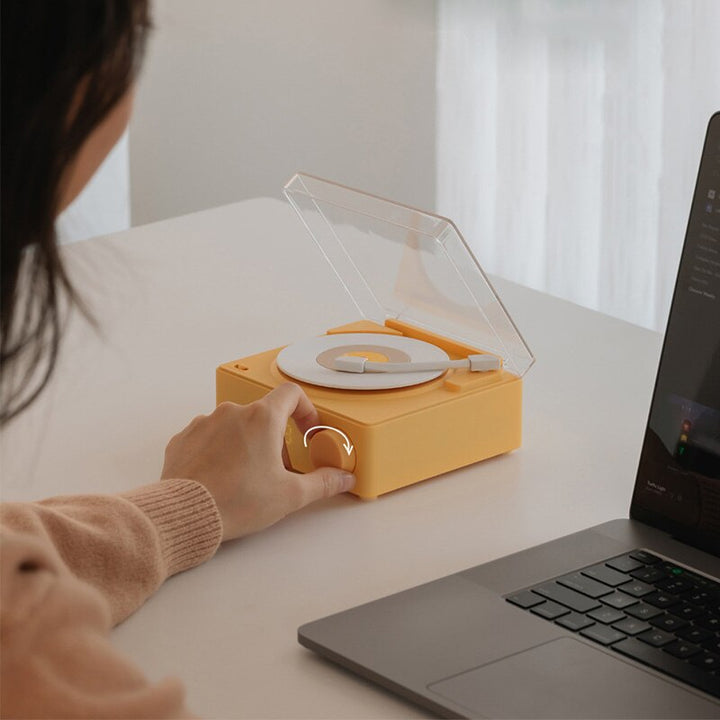Skanto | Vintage Vibes Mini Platespiller Bluetooth Høyttaler