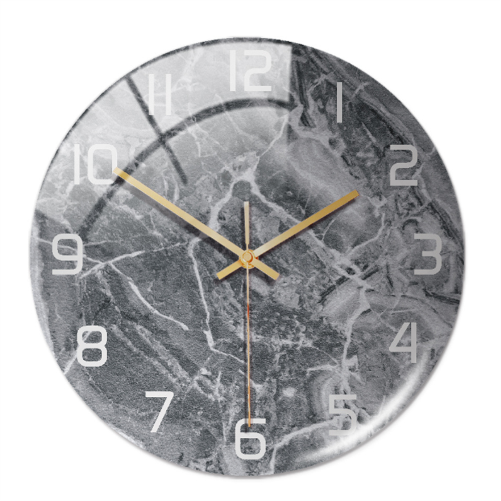 Skanto | Stilfull Veggklokke med Marmorstruktur - MarbleTime