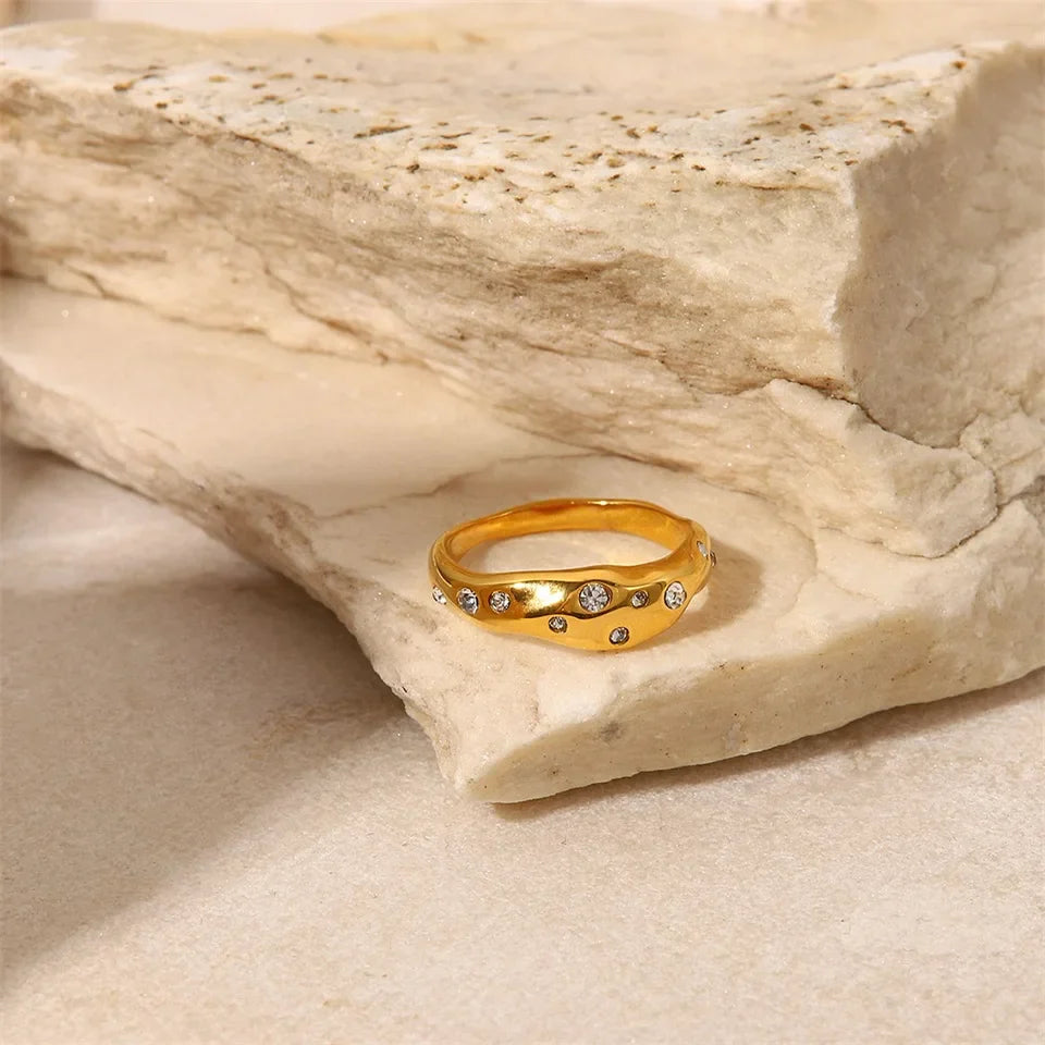 Skanto | Gull Diamant Innebygd Ring
