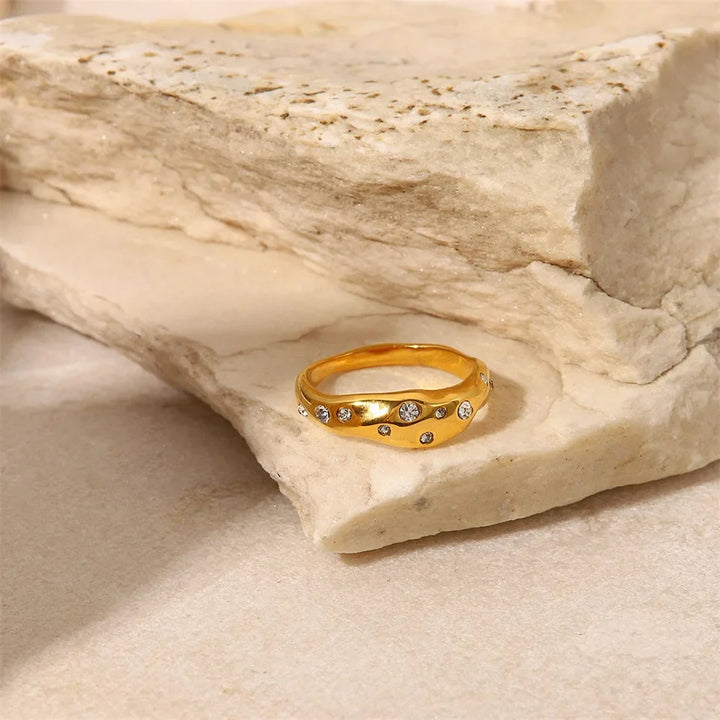 Skanto | Gull Diamant Innebygd Ring
