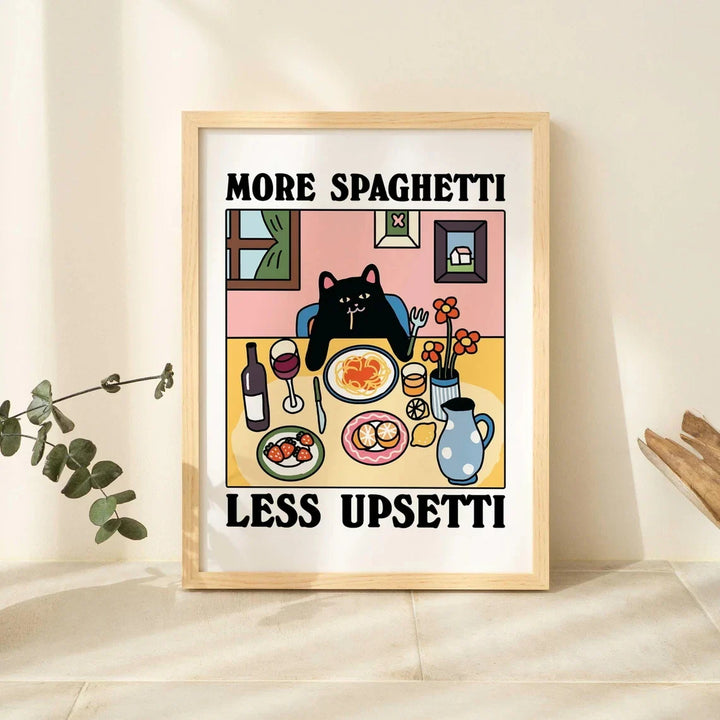 Mer Spaghetti Mindre Regretti Veggkunst | Skanto