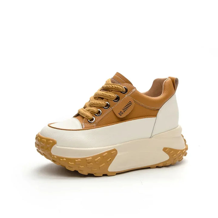 Skanto | 7 cm Plattform Wedge Sneakers laget av Lær