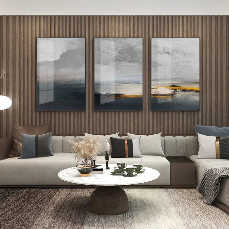 Sunset Lake Landscape Abstract Wall Art Fine Art Canvas Prints Pictures For Modern Apartment Living Room Home Office Art Decor | Skanto