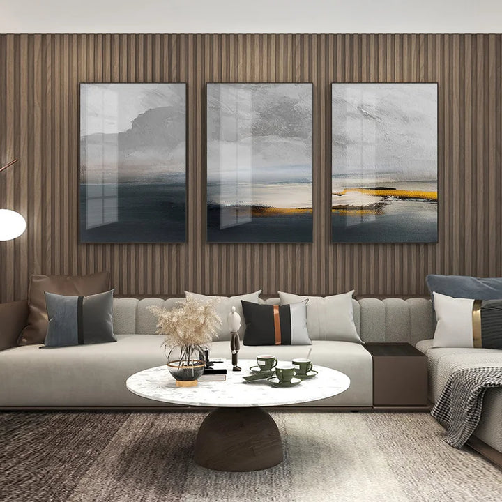 Sunset Lake Landscape Abstract Wall Art Fine Art Canvas Prints Pictures For Modern Apartment Living Room Home Office Art Decor | Skanto