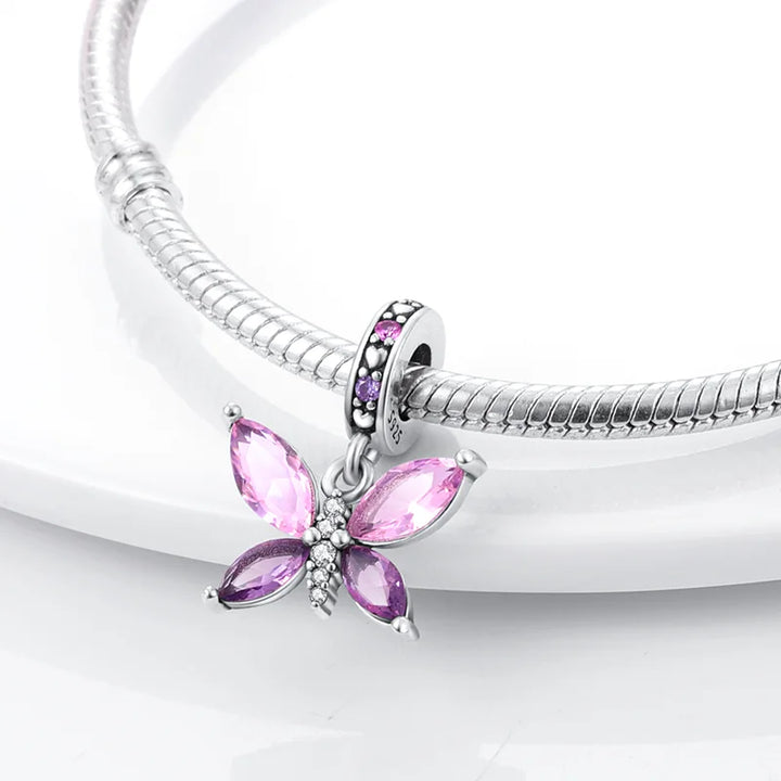 Skanto | 925 Sølv Gylden Leopard Charms Perler Fargerik Kameleon Nesehorn Løve Skarabé Katt Anheng Kompatibel med Original Pandora Armbånd Smykker