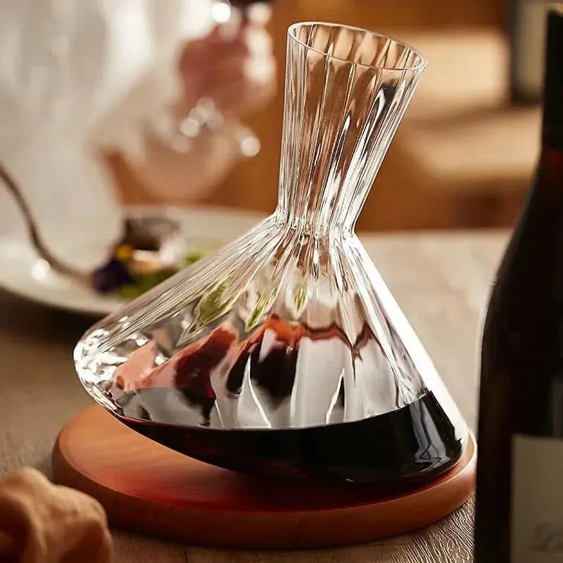 Drehbarer Weindekanter aus Kristallglas, 1 Liter