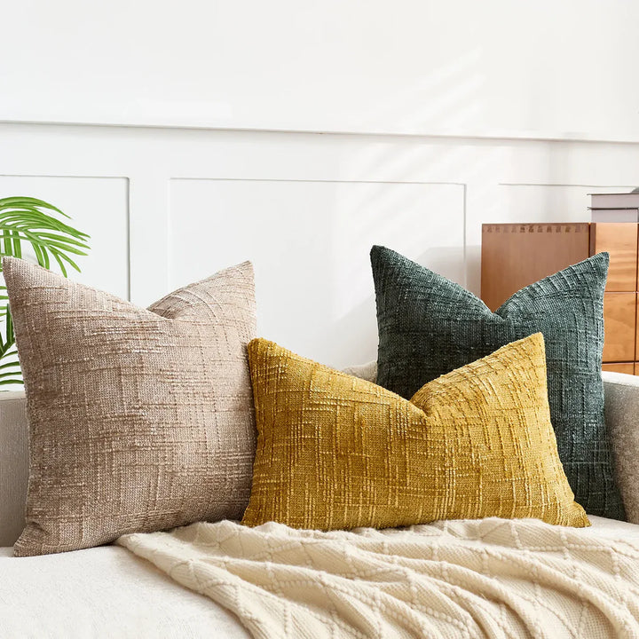 Chenille Sofa putevar – Myk ensfarget design | Elegant dekorasjon for stue & soverom | Skanto