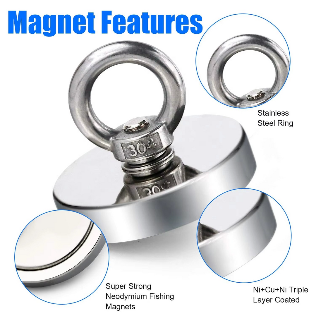 Skanto | Premium Neodymium Fiskemagnet med Øyebolt for Magnetisk Berging