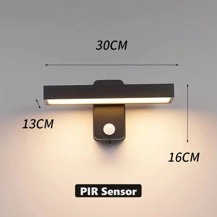 Skanto | LED Utendørs Vegglampe VarioLux | Bevegelsessensor & IP65 | Rotérbar | 30–50 cm