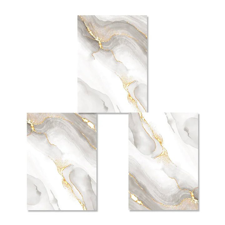 Light Luxury Golden Gray Marble Print Wall Art Quality Canvas Posters Abstract Minimalist Pictures For Modern Living Room Decor | Skanto