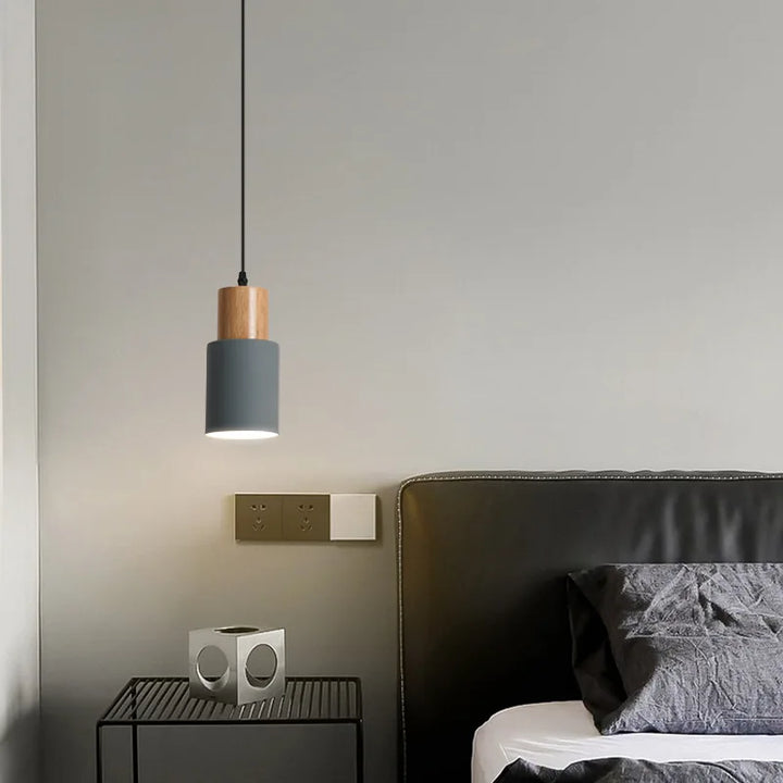 Skanto | Nordisk LED Pendellamper Laget av Metall og Tre - Moderne Hengende Lamper for Spisestue og Kjøkken