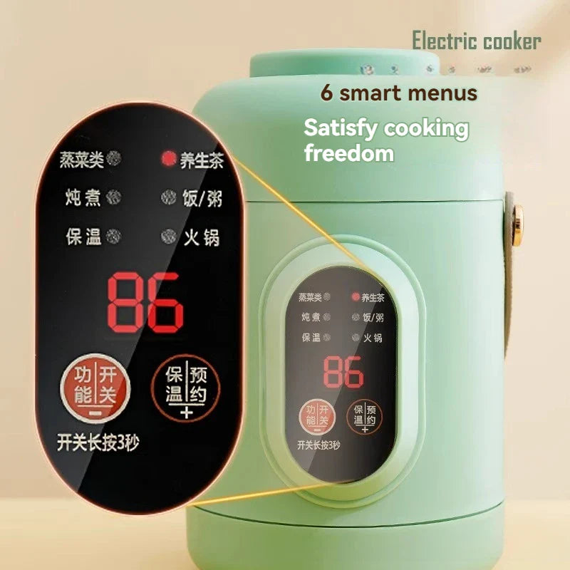 Skanto | NutriCook One Elektrisk Mini Koker 1L | Bærbar Langsom Koker & Suppe Maker | Smart Timer Funksjon | For Kontor & Hjem