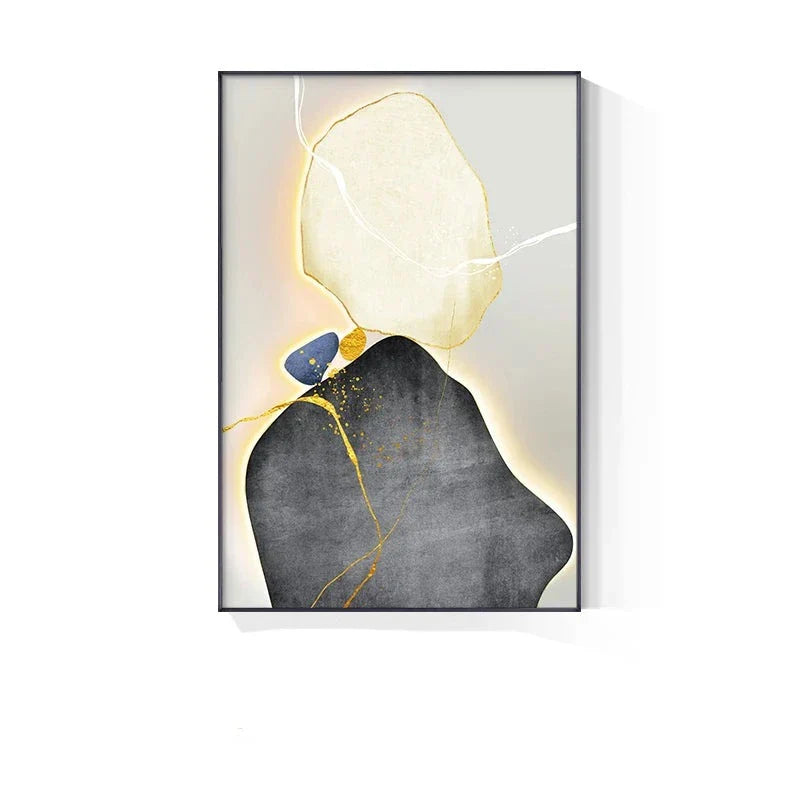Modern Abstract Nordic Zen Stone Wall Art Fine Art Canvas Prints Neutral Tones Geometric Design Pictures for Modern Interior | Skanto