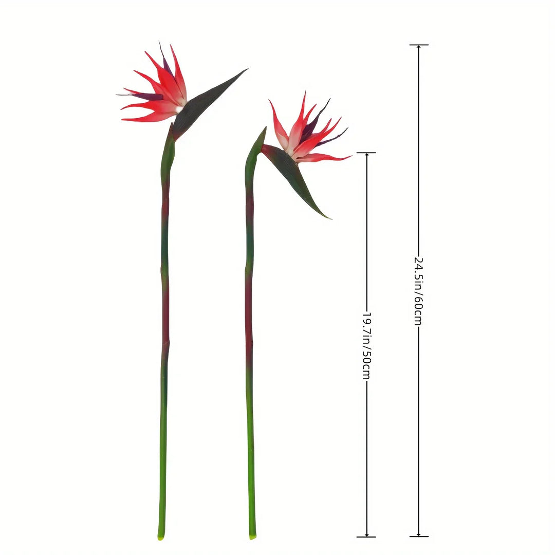 Skanto | Floriva 3-delt sett Künstig Strelitzia | Paradisfuglblomster | 24,5 cm Lange stilker | Dekorasjon for hjemmet, kontoret & arrangementer