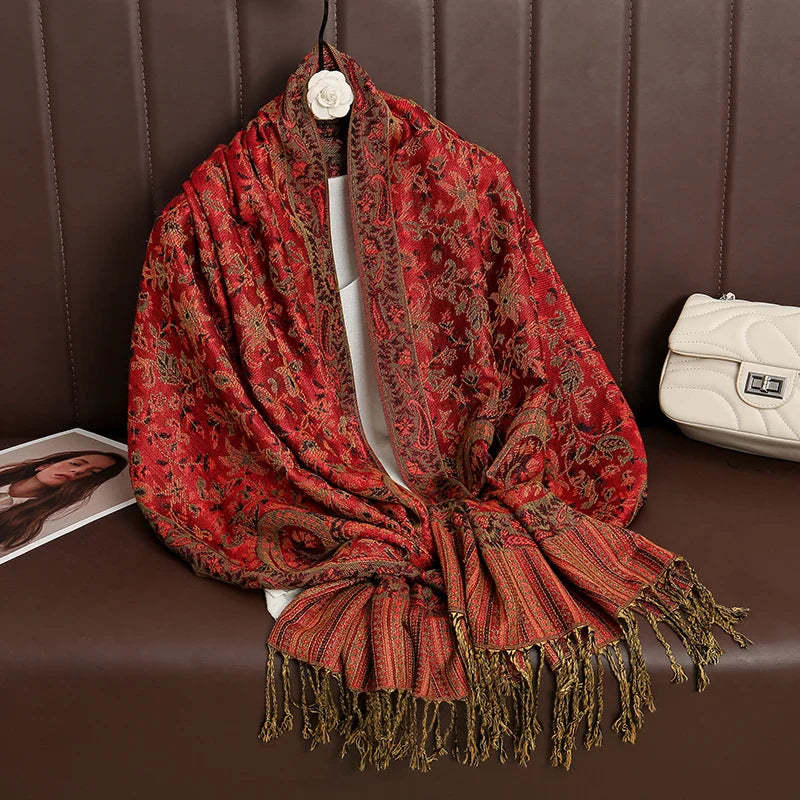 Skanto | Élégancea | Dame skjerf | Cashmere følelse | 70 × 190 cm | Luksus trykk & varm