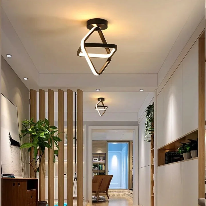 Moderne LED-taklampe 18 W | Kreativt design med 2 ringer | Energiøkonomisk belysning for stue og kontor 24 cm