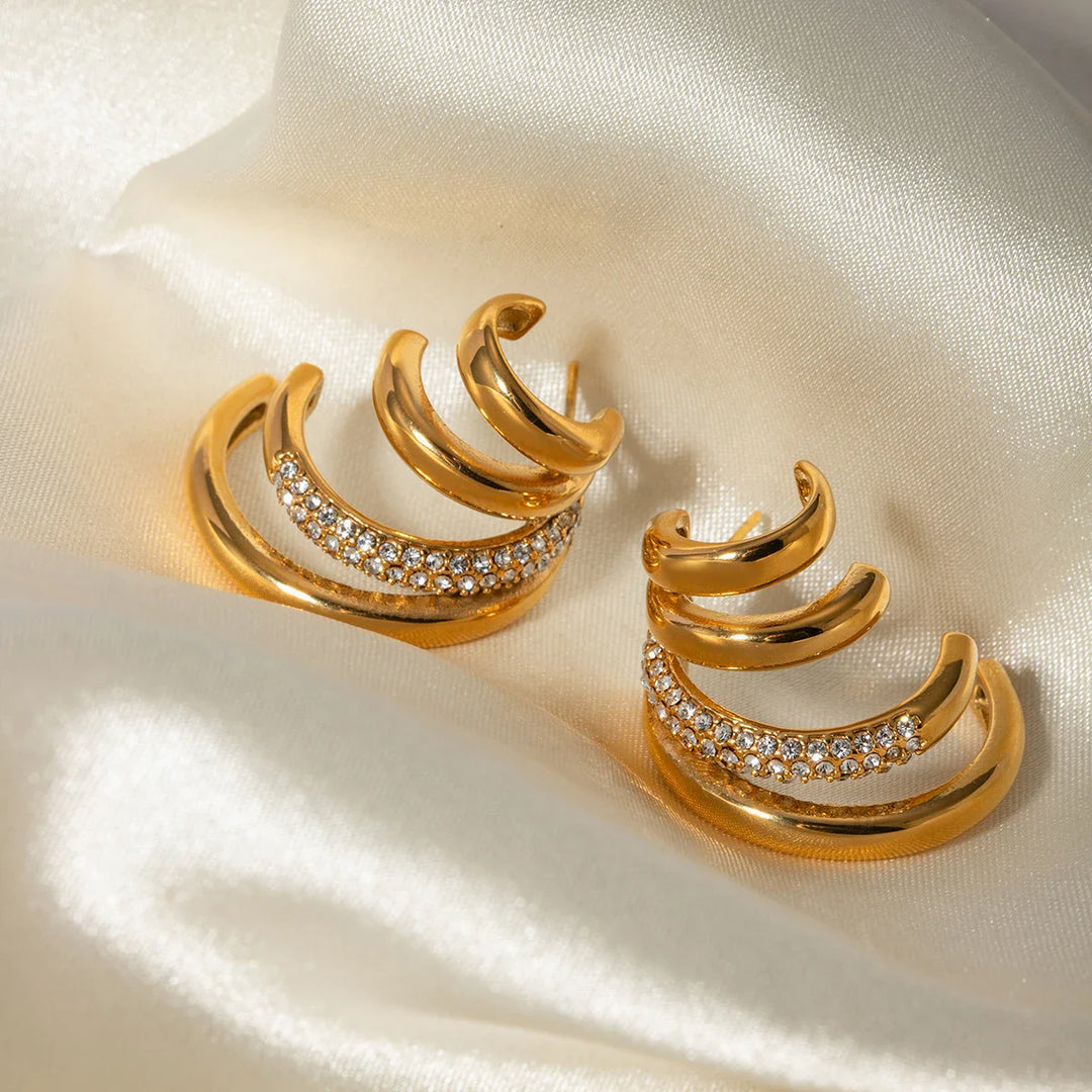 Skanto | 18k Quad Halvrunde Stud Øredobber