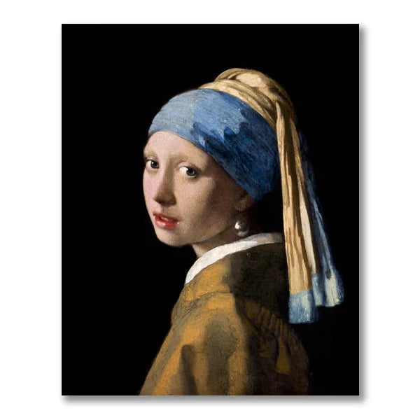 Girl with a Pearl Earring Poster Johannes Vermeer Dutch Golden Age Painting Fine Art Canvas Prints Classic Painting for Living Room Dining Room Decor | Skanto