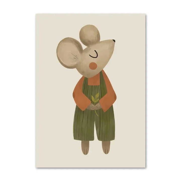 Cute Baby Animals Kids Room Wall Art Illustrations Fine Art Canvas Prints Goose Mouse Lion Polar Bear Posters For Baby Room Wall Decor | Skanto