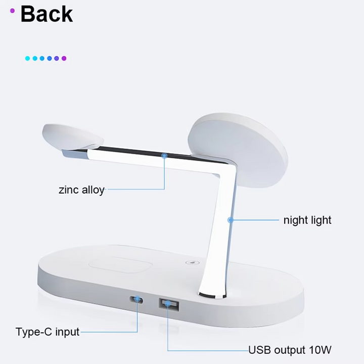 Skanto | Magnetisk 3 i 1 Trådløs Ladestasjon - Hurtiglader for iPhone, Apple Watch & AirPods