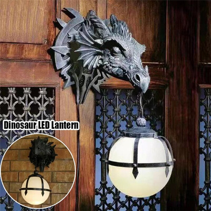 Skanto | LED-lanterne med dragehode laget av harpiks for unik Halloween-dekorasjon