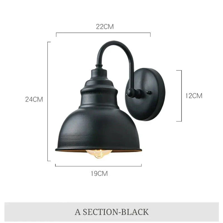 Skanto | Vanntett Retro Utendørs Hage Veranda Vegglampe: Vintage Jern Vegglampe for Korridor, Trapp, Gårdsplass, Balkong, Villa