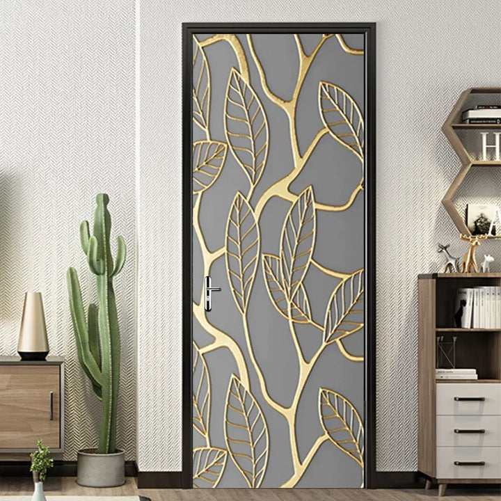 Modern Abstract Pearl Geometric Door Sticker Mural Removable PVC Vinyl Peel N Stick Wall Art Mural Sticker for Indoor Doors Creative DIY Home Deco | Skanto