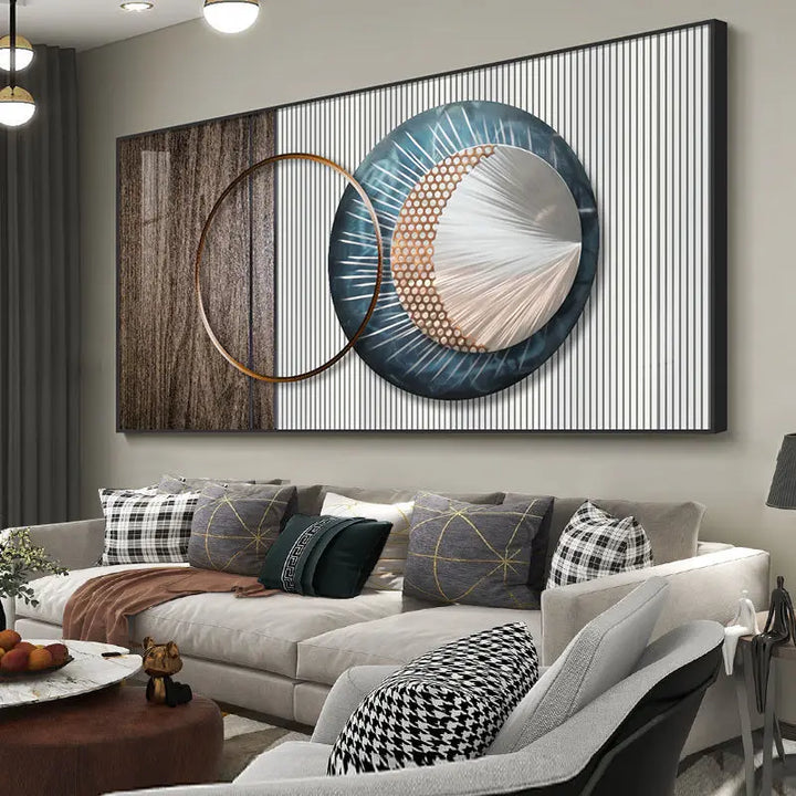 Modern Aesthetic Abstract Sun & Moon Wall Art Fine Art Canvas Prints Pictures for Luxury Loft Living Room Dining Room Lifestyle Art Decor | Skanto